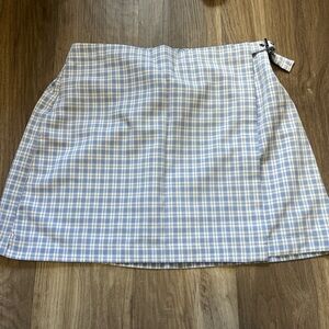 Wild Fable Light Blue Plaid Mini Skirt